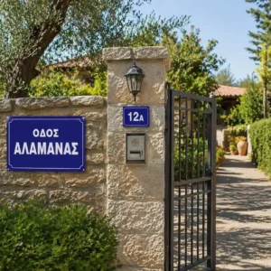 επιγραφές οδού και αρίθμησης δρόμων